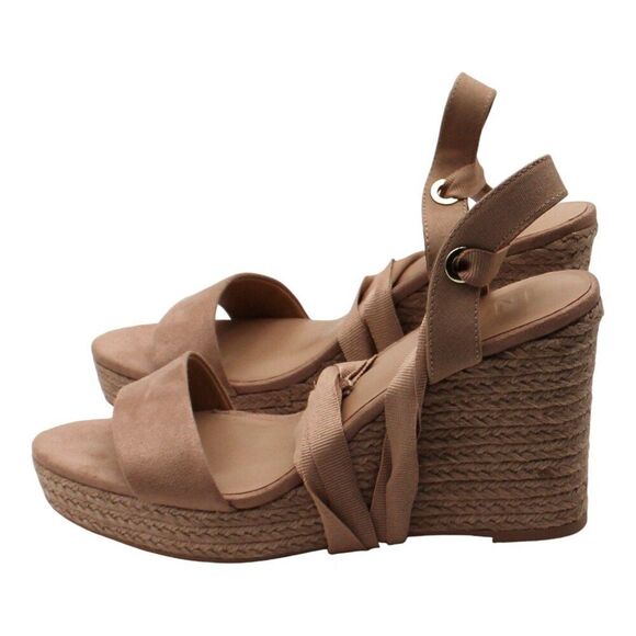 Maxx Womens Faux Suede Open Toe Wedge Sandals - Picture 6 of 9